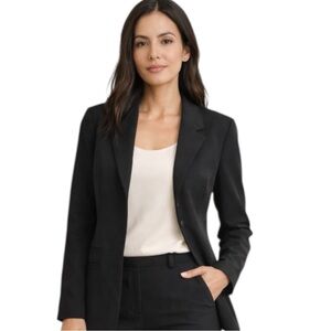 Open Edit Black Blazer XL Tailored Career Office Jacket Stretch Minimalist